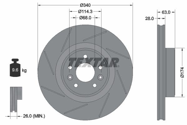 Disc frana TEXTAR PRO+ 92282205