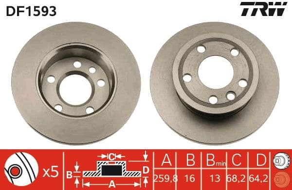 Disc frana TRW DF1593