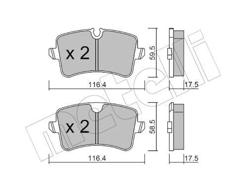 set placute frana,frana disc METELLI 22-0955-0