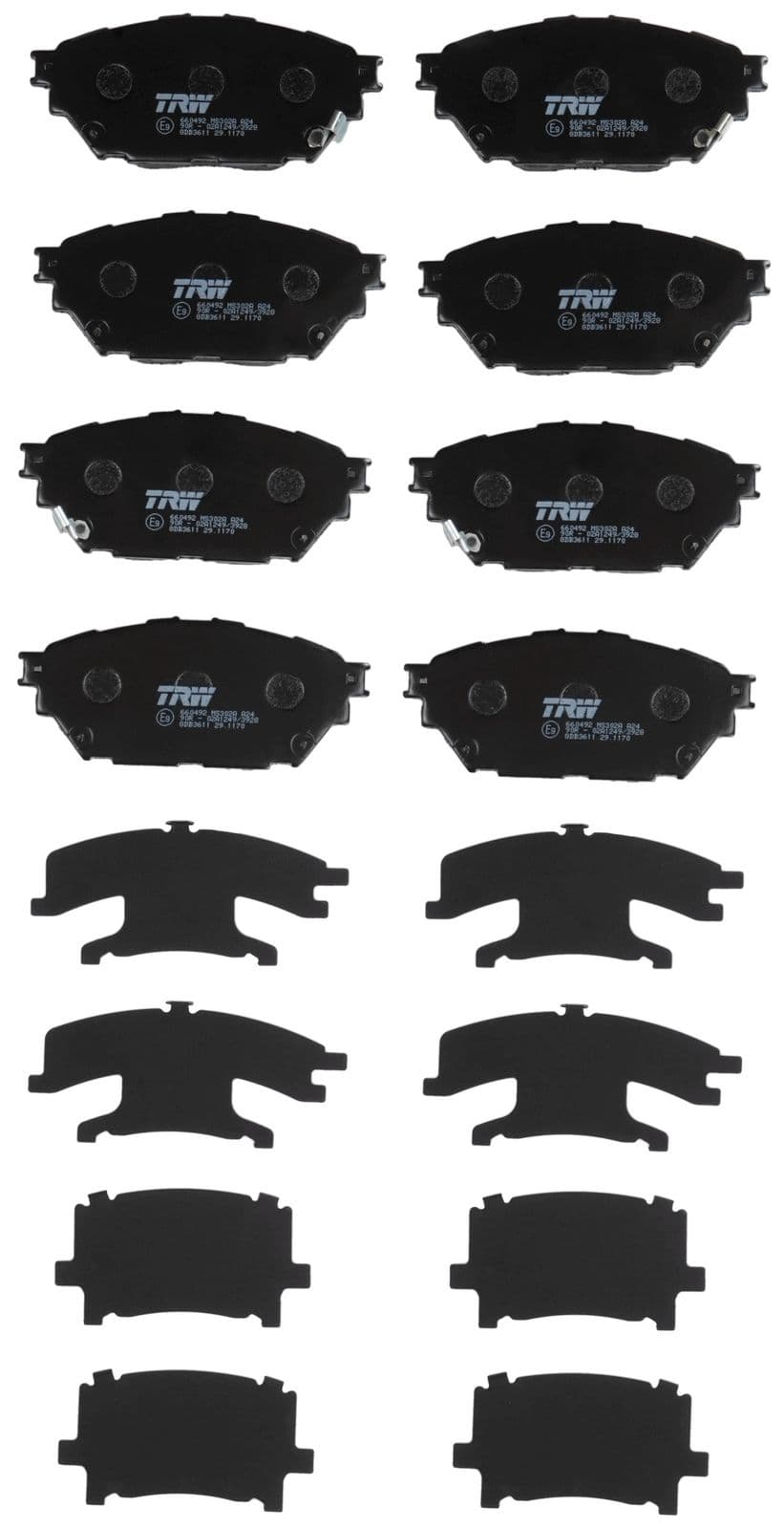 set placute frana,frana disc TRW GDB3611