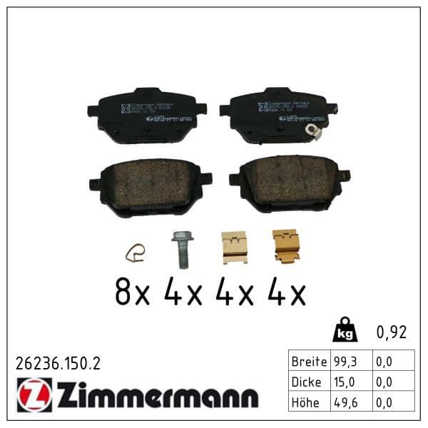 set placute frana,frana disc ZIMMERMANN 26236.150.2