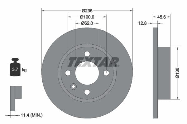 Disc frana TEXTAR 92090200