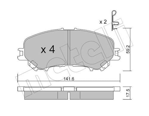 set placute frana,frana disc METELLI 22-1010-1