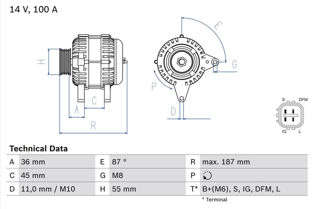 Generator / Alternator BOSCH 0 986 046 120