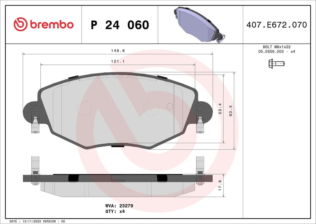 set placute frana,frana disc BREMBO PRIME LINE P 24 060