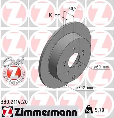 Disc frana ZIMMERMANN COAT Z 380.2114.20