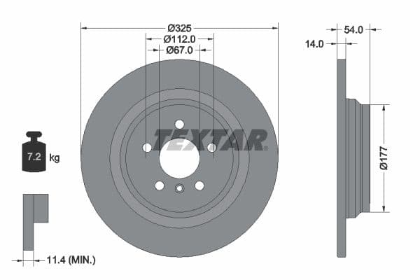 Disc frana TEXTAR PRO+ 92277405