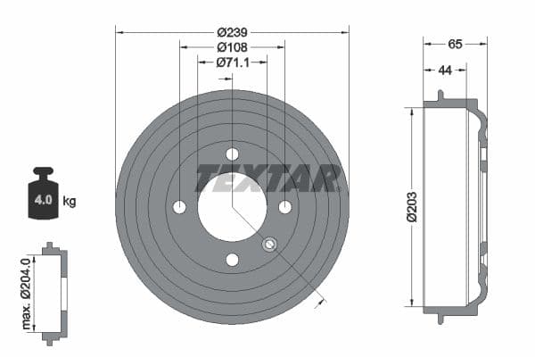 Tambur frana TEXTAR 94049500