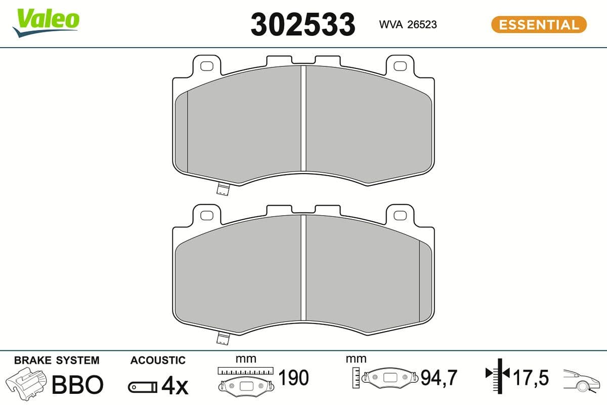 set placute frana,frana disc VALEO 302533