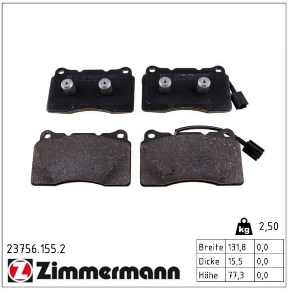 set placute frana,frana disc ZIMMERMANN 23756.155.2