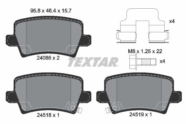 set placute frana,frana disc TEXTAR Q+ 2408601