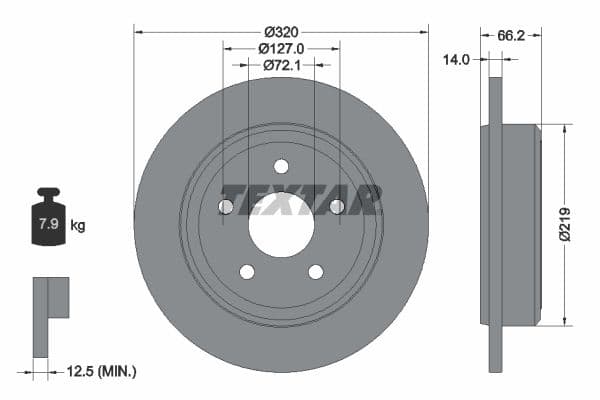 Disc frana TEXTAR PRO 92177403