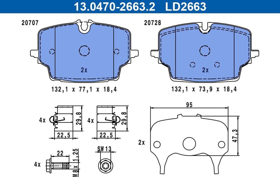 set placute frana,frana disc ATE Ceramic 13.0470-2663.2