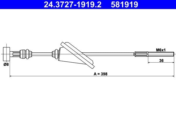 Cablu, frana de parcare ATE 24.3727-1919.2