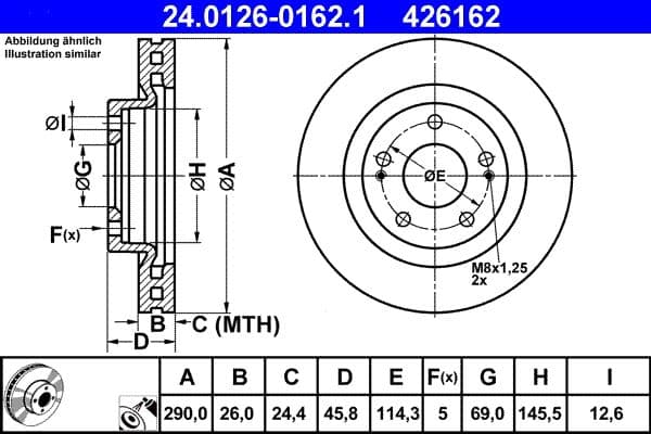Disc frana ATE 24.0126-0162.1
