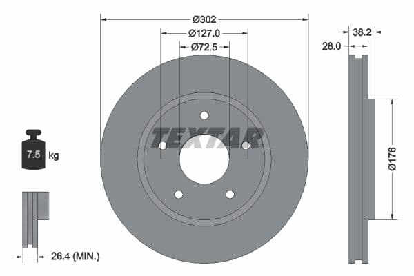 Disc frana TEXTAR 92181503