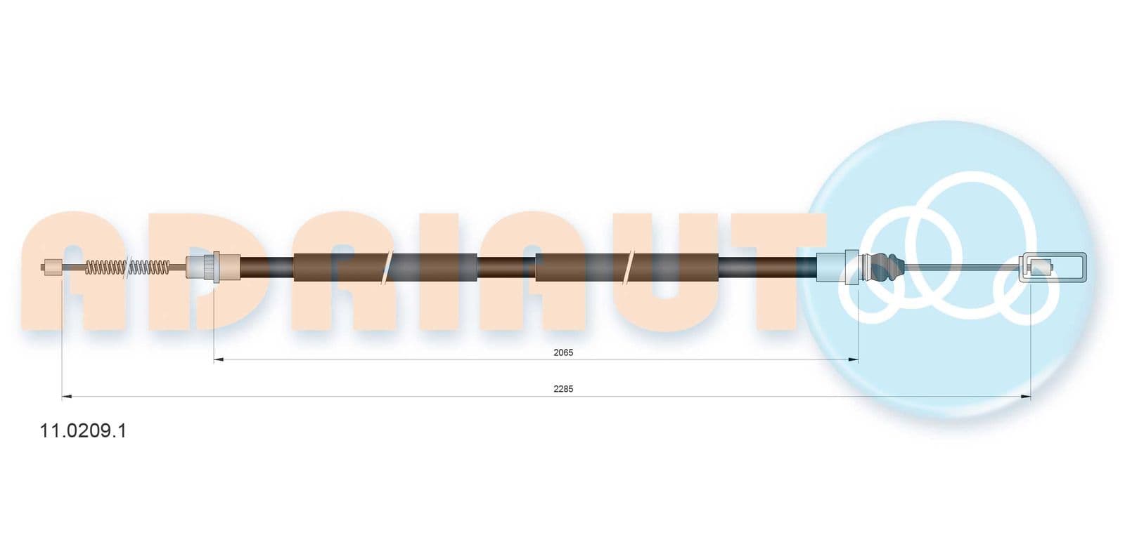 Cablu, frana de parcare ADRIAUTO 11.0209.1