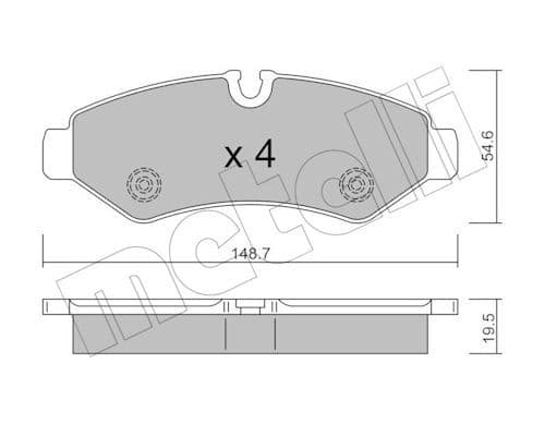 set placute frana,frana disc METELLI 22-1275-0
