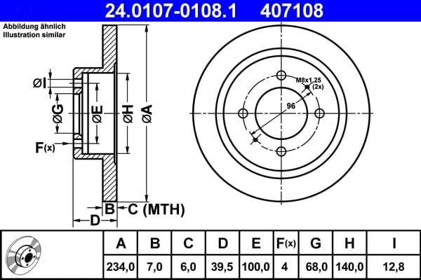 Disc frana ATE 24.0107-0108.1