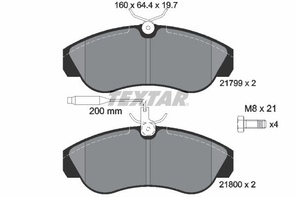set placute frana,frana disc TEXTAR 2179901