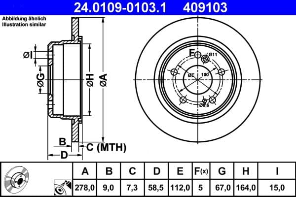 Disc frana ATE 24.0109-0103.1
