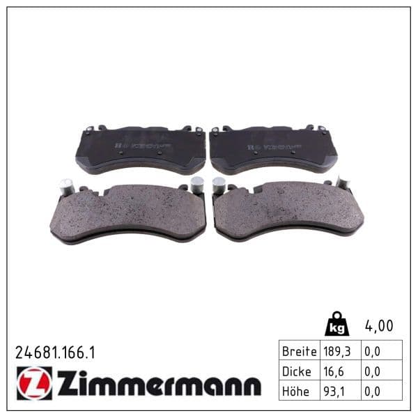 set placute frana,frana disc ZIMMERMANN 24681.166.1