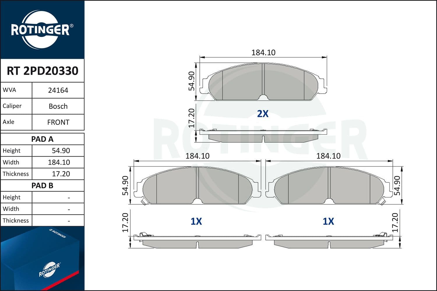 set placute frana,frana disc ROTINGER RT 2PD20330