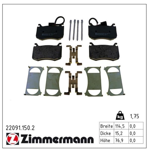 set placute frana,frana disc ZIMMERMANN 22091.150.2