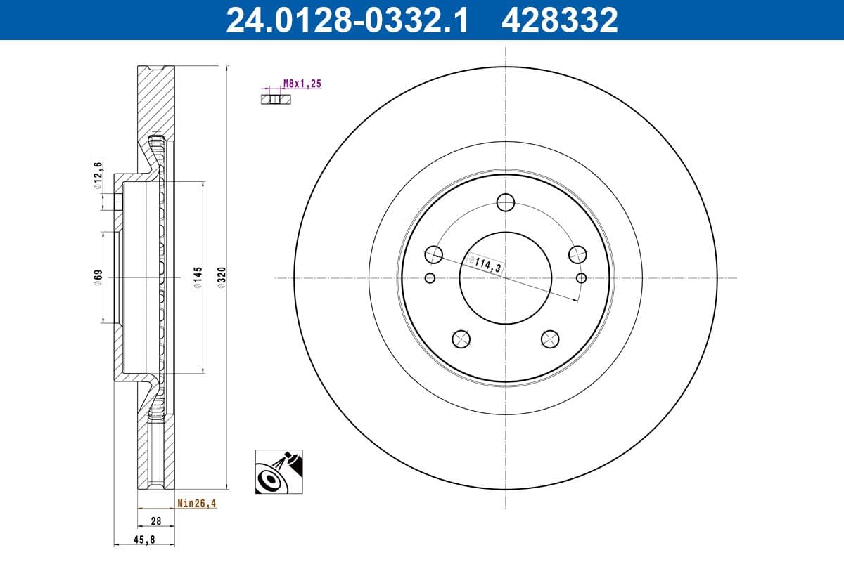 Disc frana ATE 24.0128-0332.1