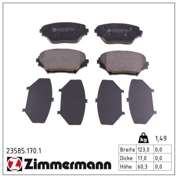 set placute frana,frana disc ZIMMERMANN 23585.170.1