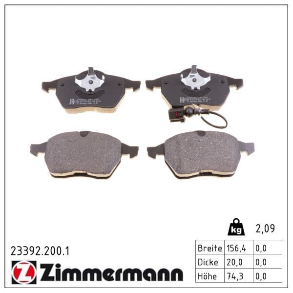 set placute frana,frana disc ZIMMERMANN 23392.200.1