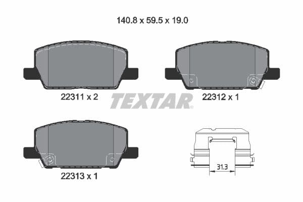 set placute frana,frana disc TEXTAR Q+ 2231102