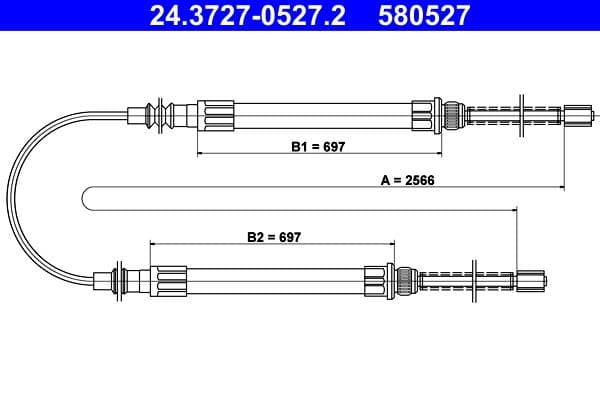 Cablu, frana de parcare ATE 24.3727-0527.2