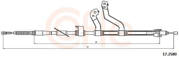 Cablu, frana de parcare COFLE 17.2580