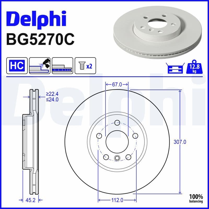 Disc frana DELPHI BG5270C