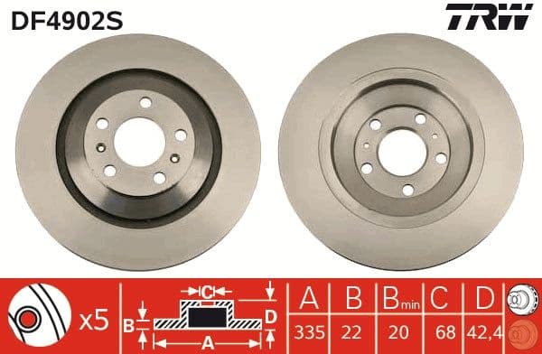 Disc frana TRW SINGLE DF4902S