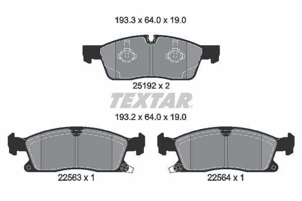 set placute frana,frana disc TEXTAR Q+ 2519209
