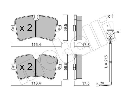 set placute frana,frana disc METELLI 22-0955-0K