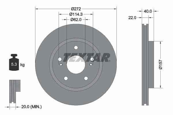 Disc frana TEXTAR PRO 92289403