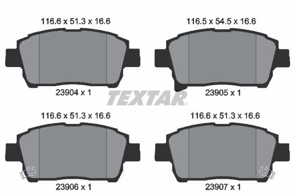 set placute frana,frana disc TEXTAR 2390401
