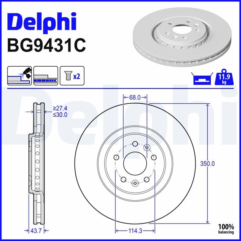 Disc frana DELPHI BG9431C