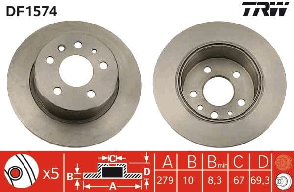 Disc frana TRW DF1574
