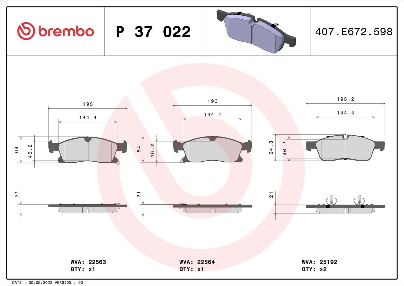 set placute frana,frana disc BREMBO PRIME LINE P 37 022