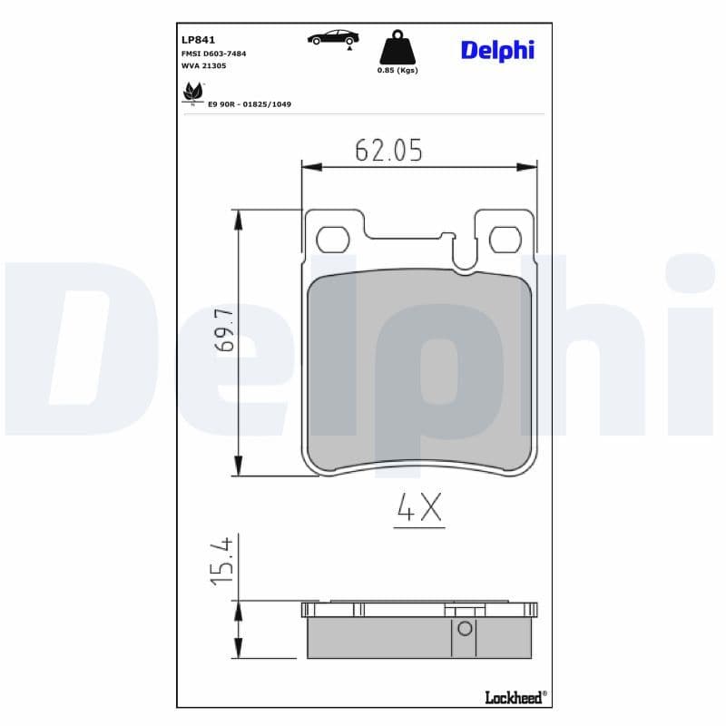 set placute frana,frana disc DELPHI LP841