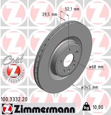 Disc frana ZIMMERMANN COAT Z 100.3332.20