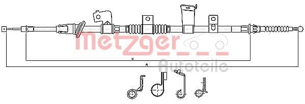 Cablu, frana de parcare METZGER 17.2299