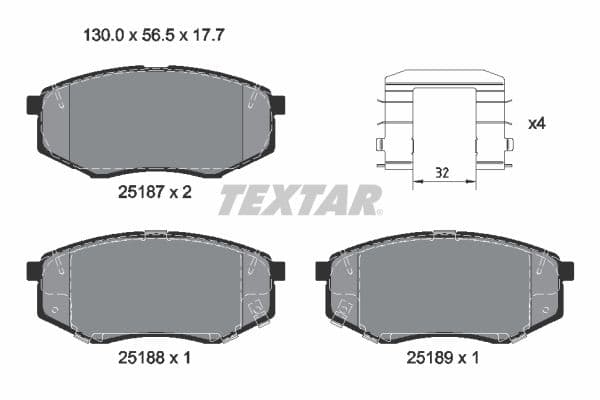 set placute frana,frana disc TEXTAR Q+ 2518701