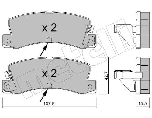 set placute frana,frana disc METELLI 22-0161-2