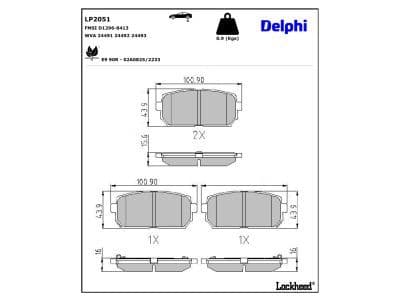 set placute frana,frana disc DELPHI LP2051