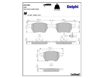 set placute frana,frana disc DELPHI LP1706